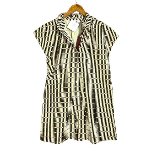 THML Faith Button Up Dress Womens Medium Rue Stripe Dot NWT - Picture 6 of 10